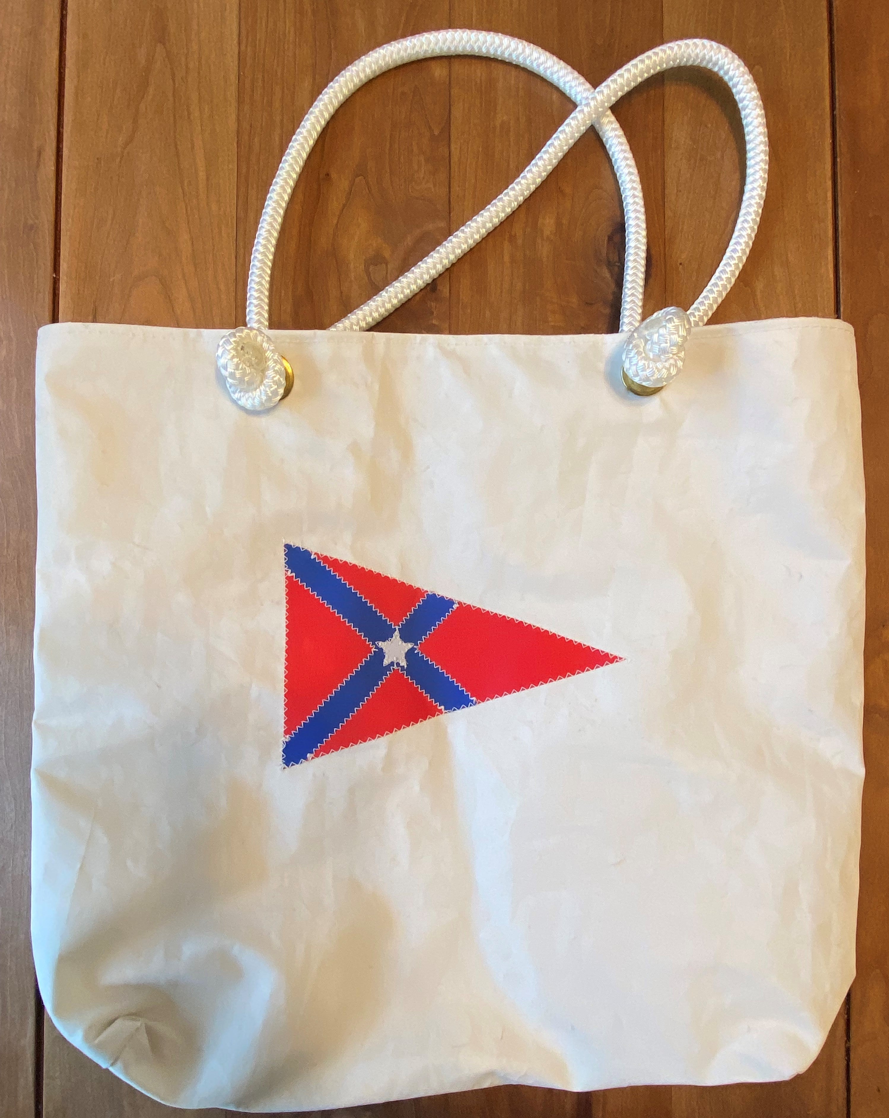 Recycled Sail Bag, Tote Bag Handmade from Sails, Blue & Red – New England  Trading Co