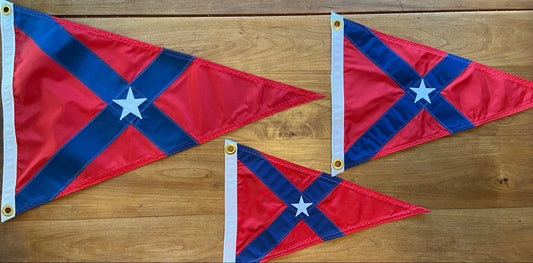 Burgees - Vintage Black and Gold & Present Day Red and Blue